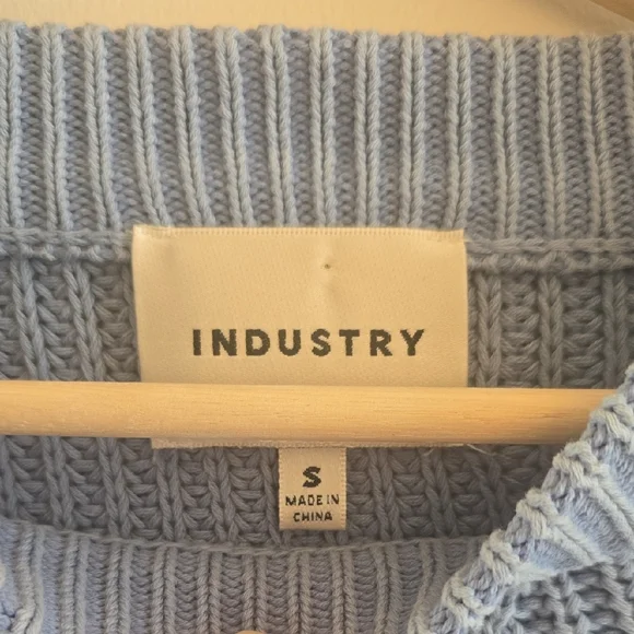 Sky Blue Cable Knit Sweater - Picture 2 of 5